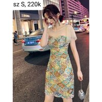 đầm váy sequin cao cấp màu vàng size S