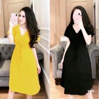 Đầm váy suông rút dây che khuyết điểm vòng một  ( MSP 10 )