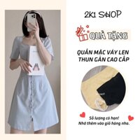 Đầm - Váy Tiểu Thư Trơn, Cúc Bọc 2 Màu (Ảnh Thật Shop Chụp)