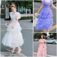 Đầm váy xòe công chúa cánh tiên dún tầng