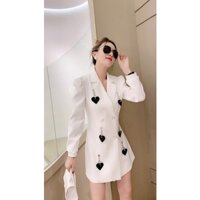 Đầm vest, đầm Blazer tay bồng, siết eo thời trang cao cấp 2021