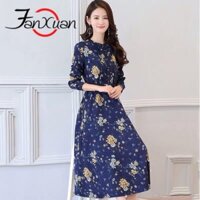Đầm vintage nhung hoa si tuyển cao cấp