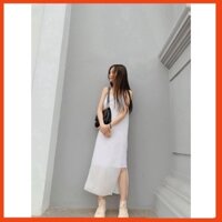 Đầm Voan 2 lớp Xẻ Vạt FELINE Nữ Váy 2 dây dáng suông mặc đi biển