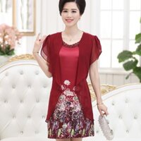 Đầm voan cánh bướm in hoa SMT GN33