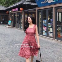 Đầm voan chấm bi 4 màu sang chảnh