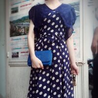 Đầm voan chấm bi