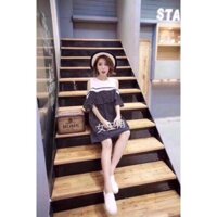 Đầm voan chấm bi