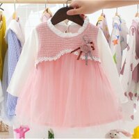 Đầm voan dài tay cực xinh cho bé gái