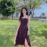 👗Đầm voan hoạ tiết chiếc lá