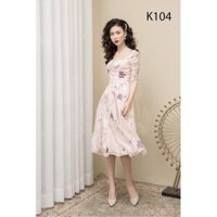 ĐẦM VOAN HỌA TIẾT TAY LỠ K104 - Fleur Boutique (Hàng may thiết kế ,ảnh thật shop tự chụp)