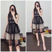 Đầm voan lưới tầng sát nách