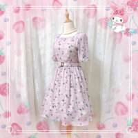 Đầm voan Nhật Dazzlin in hoa tím pastel 💜