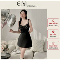 Đầm voan tơ cổ yếm tiểu thư cao cấp kèm ảnh thật sàn