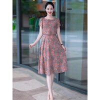 Đầm voan xòe kiểu áo giả rời, tay búp sen(voan)-14466