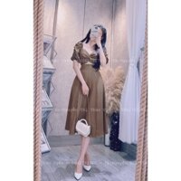 Đầm xoắn ngực khoét eo