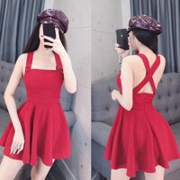 Đầm Xòe 2 Dây Chéo Lưng Thời Trang PT Shop