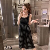 Đầm xoè 2 dây lụa bi ( Size M L XL 2XL đến 71kg ) MMR