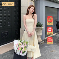 Đầm Xoè 2 Dây Nút Bọc Meiko, Váy 2 Lớp Dày Dặn Đi Dự Tiệc, Đi Du Lịch Sang Chảnh [Có Ảnh Thật, Gói Hộp]