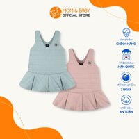 Đầm xòe chần bông cho bé gái mùa đông Petite Mieux thương hiệu Hàn Quốc hồng và màu xanh MOM & BABY AMHBC15