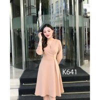 ĐẦM XÒE CỔ V THIẾT KẾ K641 - SAM STORE (Hàng may thiết kế ,ảnh thật shop tự chụp)