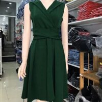 ĐẦM XÒE CỔ VEST THẮT NƠ SAU LƯNG