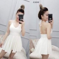 Đầm xòe cổ yếm cột dây