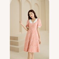 Đầm xòe công chúa 2 lớp tay phồng thiết kế cổ sen có túi dây kéo sau lưng - Eden Fashion Store - D473