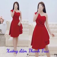 Đầm xoè dây ngọc 1 bên vai M/L/XL/2XL⚡️Đầm dự tiệc