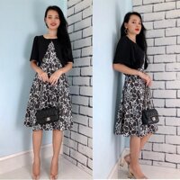 Đầm xòe đính áo khoác ngoài  - Size S