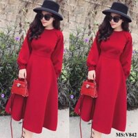ĐẦM XOÈ ĐỎ VINTAGE CAO CẤP