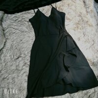 đầm xòe hai dây bèo vạt chéo