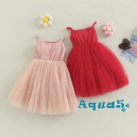 Đầm Xòe Hai Dây Phối Voan Cho Bé Gái