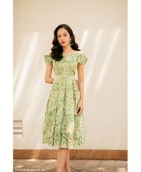 ĐẦM XÒE HOA RỚT VAI-2489