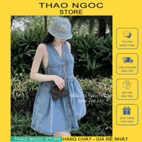 Đầm xòe jean babydoll nút sát nách hàng chất (hình thật) THẢO NGỌC STORE