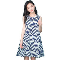 Đầm Xòe Không Tay Thời Trang Cho Bé Gái Size 130-170