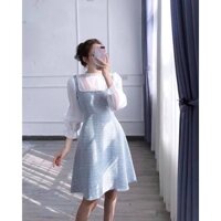 Đầm xòe màu xanh