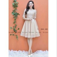 Đầm xòe ren phối kim tuyến