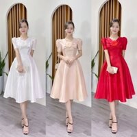 Đầm xòe Tapta đính hoa hồng xinh xắn (ĐẦM THIẾT KẾ ĐỘC QUYỀN NB25👗⭐️💯)