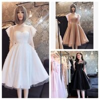 Đầm xoè tay loe đính cườm
