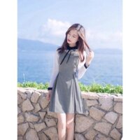 Đầm xòe thắt nơ siêu nữ tính