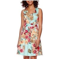 Đầm xòe Tiana B Floral Fit & Flare Pleated Cut Out Back Party Dress