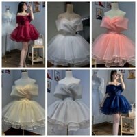 Đầm xòe trễ vai công chúa đi tiệc cực xinh cho bạn gái, chất Lưới kim tuyến siêu xịn, 6 màu như hình (Váy đầm đi tiệc)