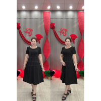 Đầm xoè trung niên Min Shop form dài tay ngắn trẻ trung, đơn giản và thanh lịch