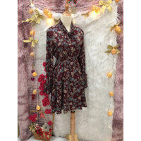 Đầm Xoè Vintage Tay Dài Loe  Quạt- 2 hand Hàn Quốc - hiệu TWEE- Size S🌹