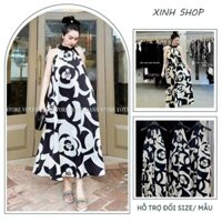 ĐẦM YẾM BẦU HOA TRÀ HOTTREND HÀNG THIẾT KẾ DÁNG MAXI DÀI V794 - VÁY BẦU ĐI BIỂN CỰC XINH CHẤT MỀM ĐẸP