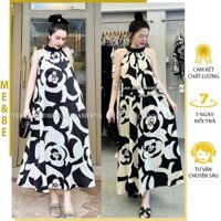 ĐẦM YẾM BẦU HOA TRÀ XINH DÁNG SUÔNG MAXI DÀI ĐI BIỂN V794 - VÁY MẶC NHÀ CHẤT MỀM MÁT FREESIZE