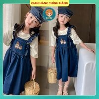 Đầm yếm jean cho bé gái