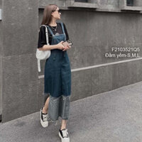 Đầm yếm jean dáng dài xẻ tà cực xinh