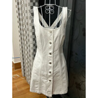 Đầm yếm jean trắng hiệu J crew size 2 auth