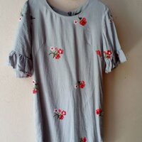 Đầm Zara suông size S. Do mình sinh xong khôg mặc vừa nên muốn pass lại. Váy chất mật, nhẹ, màu thật của váy là màu xanh